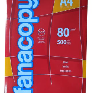 Resma Fanacopy A4 80g/m2 Alcalino Blanco 500 Hojas Pack X3